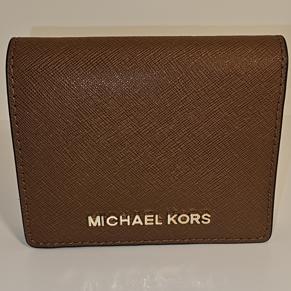 Michael Kors Brown Foldover Leather Wallet EUC